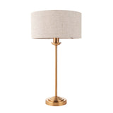 Sophisticated Statement Table Lamp - Vintage Brass and Natural Shade (0711HIG110728)