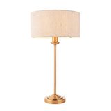 Sophisticated Statement Table Lamp - Vintage Brass and Natural Shade (0711HIG110728)