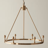 6 Light Pendant in Aged Brass - Height Adjustable (0711CHE111202)