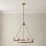 6 Light Pendant in Aged Brass - Height Adjustable (0711CHE111202)