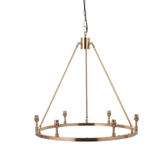 6 Light Pendant in Aged Brass - Height Adjustable (0711CHE111202)