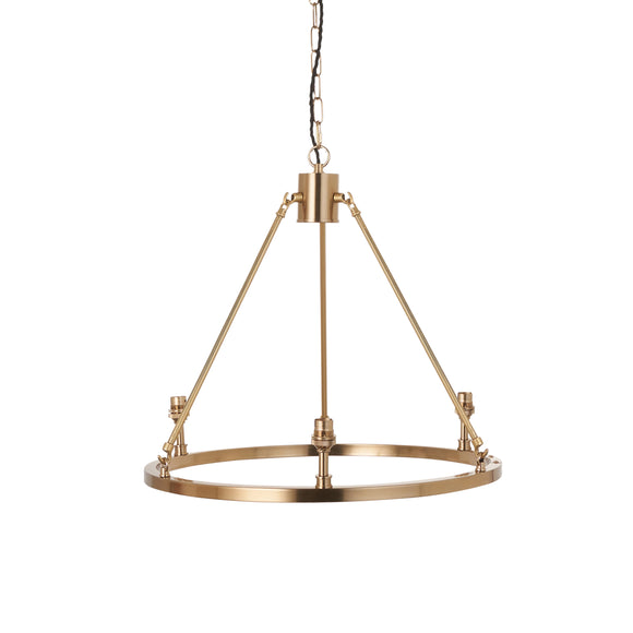 3 Light Pendant in Aged Brass - Height Adjustable (0711CHE111203)