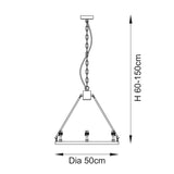 3 Light Pendant in Aged Brass - Height Adjustable (0711CHE111203)