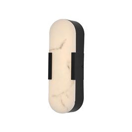 Bathroom 35cm LED Wall Light Alabaster Black Marble effect (0483OPA38BK)