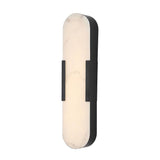 Bathroom 50cm Tall LED Wall Light Alabaster Black Marble effect (0483OPA39BK)