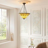 3 Light Inverted Tiffany Style Pendant (0711JAM111881)