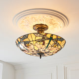Tiffany Medium 3 Light Semi Flush (0711ASH111892)