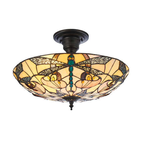 Tiffany Medium 3 Light Semi Flush (0711ASH111892)