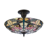Tiffany Medium 3 Light Semi Flush (0711ASH111892)