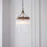 1 Light Pendant in Antique Brass with Clear Glass Rods (0711MAR112572)