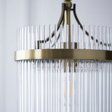 1 Light Pendant in Antique Brass with Clear Glass Rods (0711MAR112572)