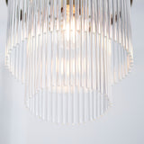1 Light Pendant in Antique Brass with Clear Glass Rods (0711MAR112572)