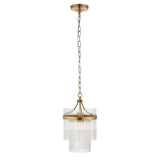 1 Light Pendant in Antique Brass with Clear Glass Rods (0711MAR112572)