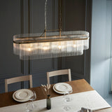 4 Light Linear Pendant in Antique Brass with Clear Glass Rods (0711MAR112573)