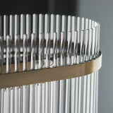 4 Light Linear Pendant in Antique Brass with Clear Glass Rods (0711MAR112573)