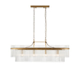 4 Light Linear Pendant in Antique Brass with Clear Glass Rods (0711MAR112573)