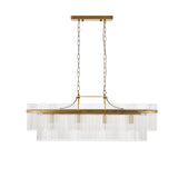 4 Light Linear Pendant in Antique Brass with Clear Glass Rods (0711MAR112573)