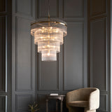 16 Light Tiered Pendant in Antique Brass with Clear Glass Rods (0711MAR112576)