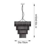 16 Light Tiered Pendant in Antique Brass with Clear Glass Rods (0711MAR112576)