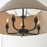 5 Light Pendant in Matt Black with Tapered Shade (0711LIL112955)