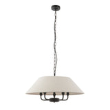 5 Light Pendant in Matt Black with Tapered Shade (0711LIL112955)