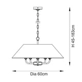 5 Light Pendant in Matt Black with Tapered Shade (0711LIL112955)