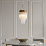 1 Light Pendant, Brushed Aged Brass and Decorative Glass Rod - Height Adjustable (0711ANI115345)