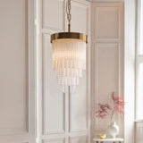 1 Light Pendant, Brushed Aged Brass and Decorative Glass Rod - Height Adjustable (0711ANI115345)