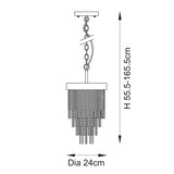 1 Light Pendant, Brushed Aged Brass and Decorative Glass Rod - Height Adjustable (0711ANI115345)