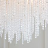 5 Light Pendant, Brushed Aged Brass and Decorative Glass Rod - Height Adjustable (0711ANI115346)