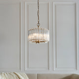 3 Light Pendant finished in Aged Brass and Clear Cut Hexagonal Glass Rods (0711VAL117514)