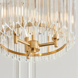 3 Light Pendant finished in Aged Brass and Clear Cut Hexagonal Glass Rods (0711VAL117514)
