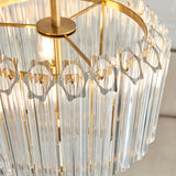 3 Light Pendant finished in Aged Brass and Clear Cut Hexagonal Glass Rods (0711VAL117514)