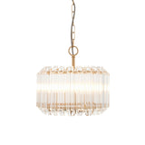 3 Light Pendant finished in Aged Brass and Clear Cut Hexagonal Glass Rods (0711VAL117514)