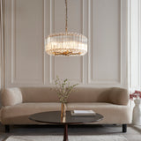 5 Light Pendant finished in Aged Brass and Clear Cut Hexagonal Glass Rods (0711VAL117515)