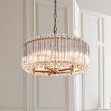 5 Light Pendant finished in Aged Brass and Clear Cut Hexagonal Glass Rods (0711VAL117515)