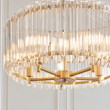 5 Light Pendant finished in Aged Brass and Clear Cut Hexagonal Glass Rods (0711VAL117515)