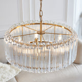 5 Light Pendant finished in Aged Brass and Clear Cut Hexagonal Glass Rods (0711VAL117515)