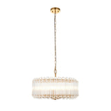 5 Light Pendant finished in Aged Brass and Clear Cut Hexagonal Glass Rods (0711VAL117515)