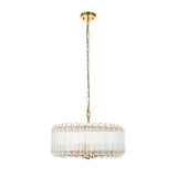 5 Light Pendant finished in Aged Brass and Clear Cut Hexagonal Glass Rods (0711VAL117515)