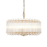 5 Light Pendant finished in Aged Brass and Clear Cut Hexagonal Glass Rods (0711VAL117515)