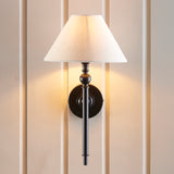 Wall Light in Matt Black with Tapered Shade (0711LIL117826)