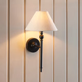 Wall Light in Matt Black with Tapered Shade (0711LIL117826)