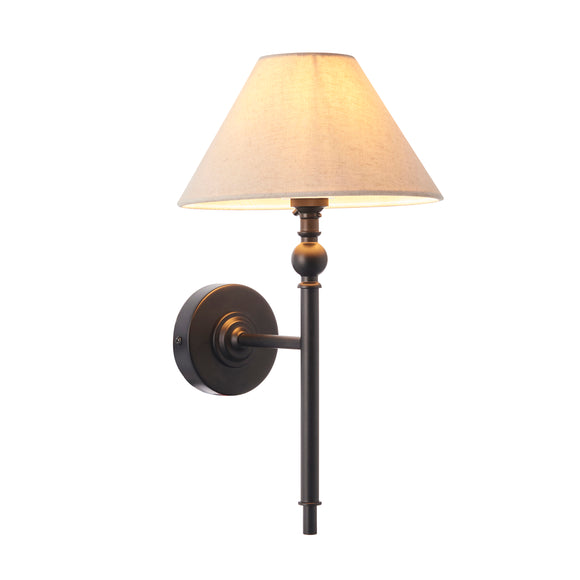 Wall Light in Matt Black with Tapered Shade (0711LIL117826)