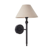 Wall Light in Matt Black with Tapered Shade (0711LIL117826)