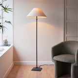 Floor Lamp in Matt Black with Tapered Shade (0711LIL117830)