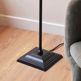 Floor Lamp in Matt Black with Tapered Shade (0711LIL117830)