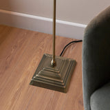 Floor Lamp in Antique Brass with Tapered Shade (0711LIL117831)