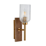 1 Light Wall Light in Walnut Stained Wood and Brass (0711GRO118365)