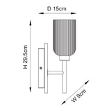 1 Light Wall Light in Walnut Stained Wood and Brass (0711GRO118365)